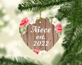 Niece Established Est. 2022 - Heart Ornament B
