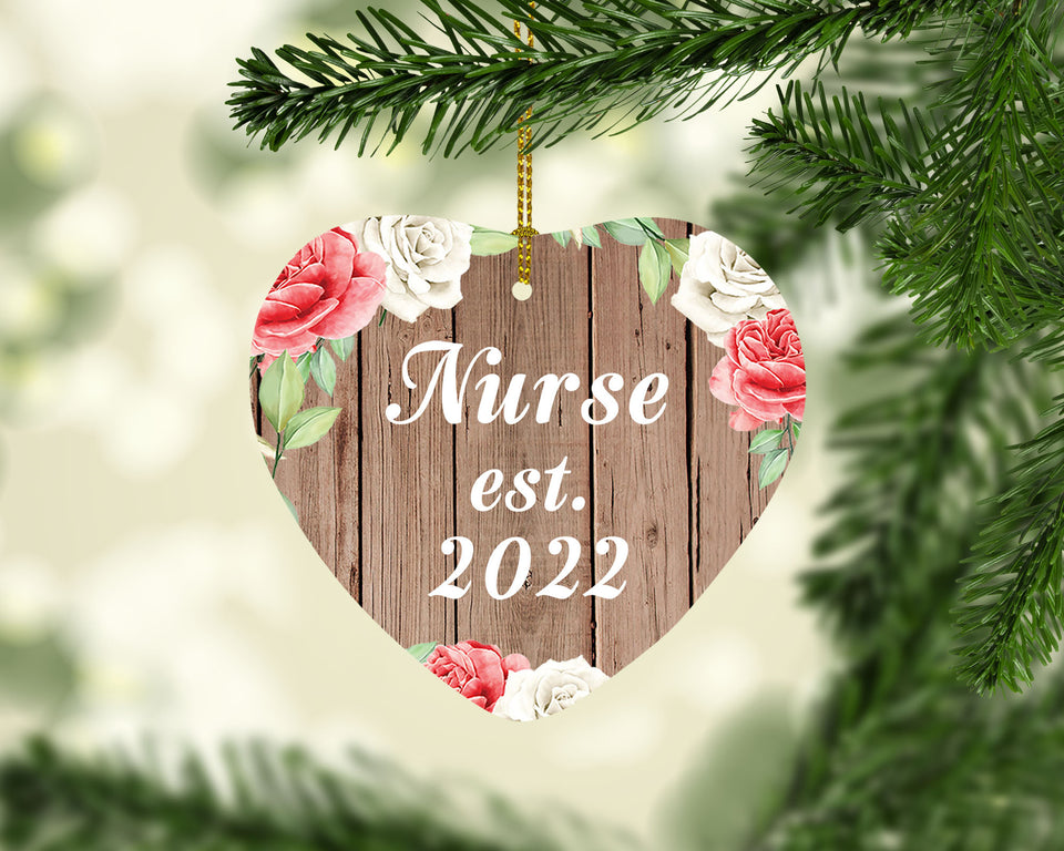 Nurse Established Est. 2022 - Heart Ornament B