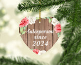 Salesperson Since 2024 - Heart Ornament B