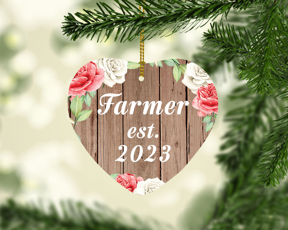 Farmer Established Est. 2023 - Heart Ornament B