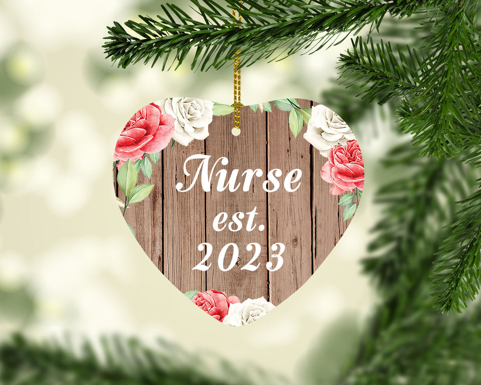 Nurse Established Est. 2023 - Heart Ornament B
