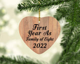 First Year As Family Of Eight 2022 - Heart Ornament C