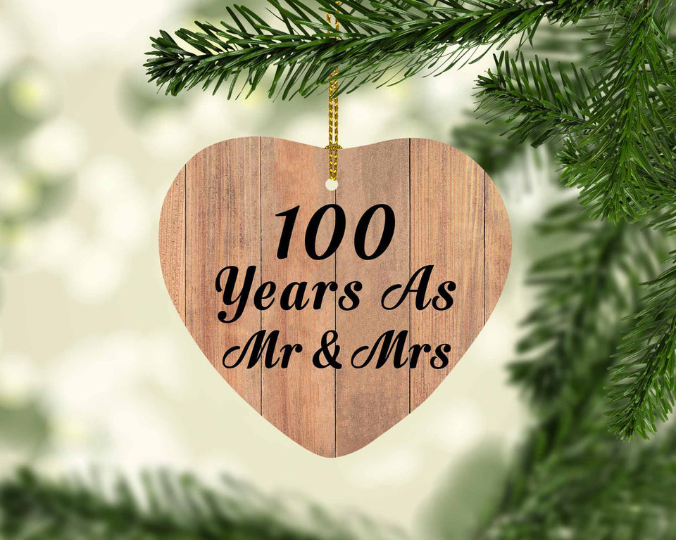 100 Years As Mr & Mrs - Heart Ornament C
