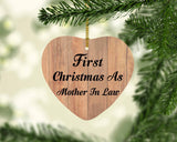 First Christmas As Mother In Law - Heart Ornament C