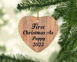 First Christmas As Pappy 2023 - Heart Ornament C