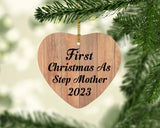 First Christmas As Step Mother 2023 - Heart Ornament C