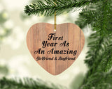 First Year As An Amazing Girlfriend & Boyfriend - Heart Ornament C