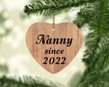 Nanny Since 2022 - Heart Ornament C