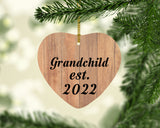 Grandchild Established EST. 2022 - Heart Ornament C
