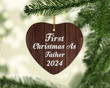 First Christmas As Father 2024 - Heart Ornament D