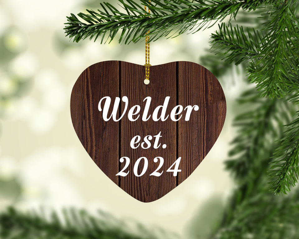 Welder Established Est. 2024 - Heart Ornament D