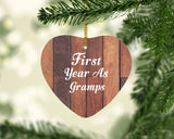 First Year As Gramps - Heart Ornament E