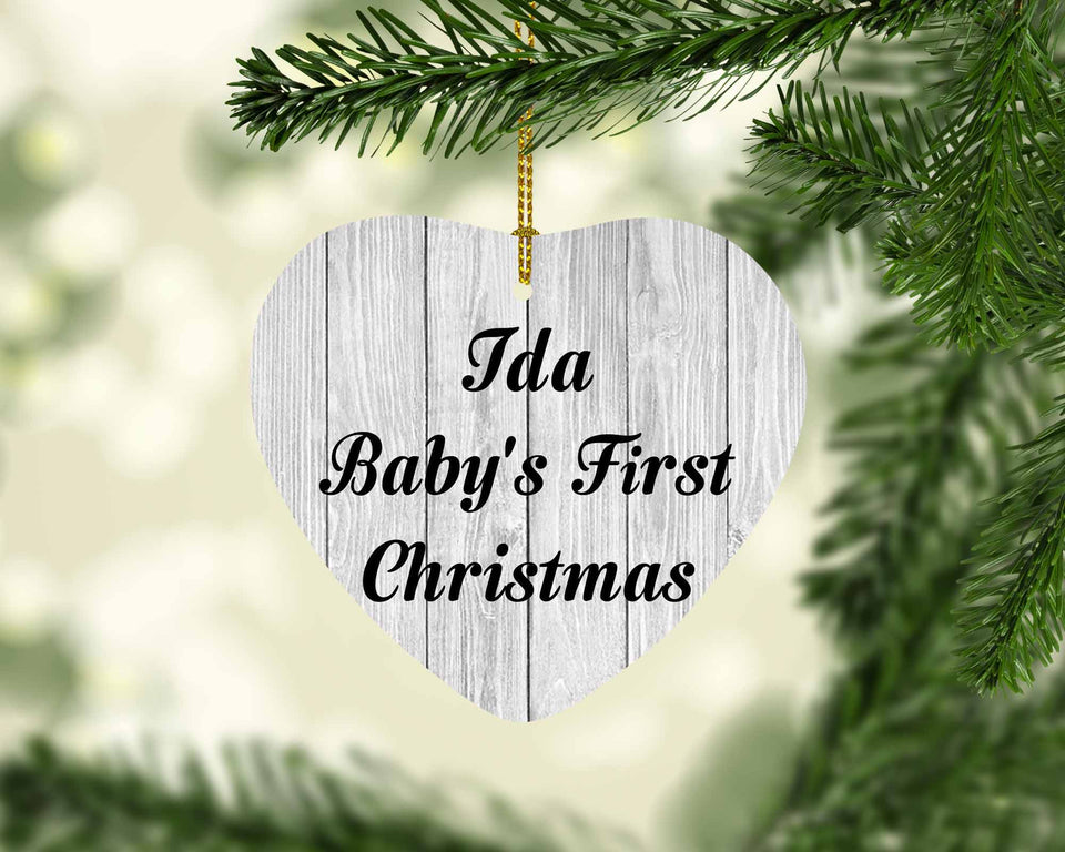 Ida Baby's First Christmas - Heart Ornament F