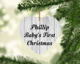 Phillip Baby's First Christmas - Heart Ornament F