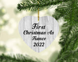 First Christmas As Fiance 2022 - Heart Ornament F