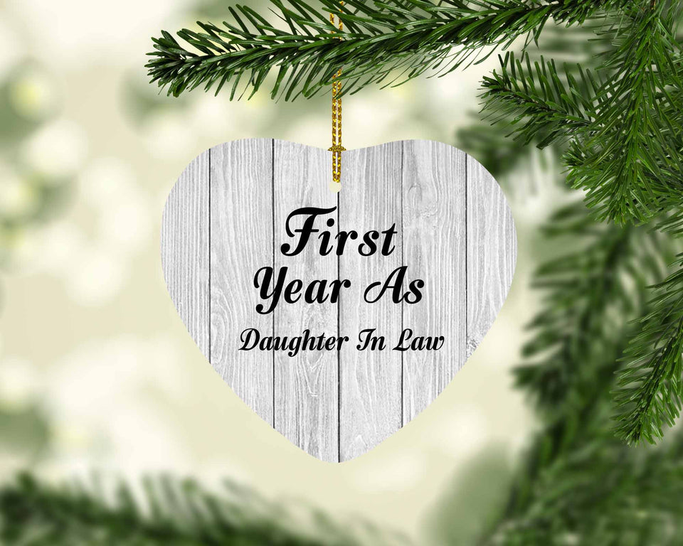 First Year As Daughter In Law - Heart Ornament F