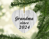 Grandma Since 2024 - Heart Ornament F