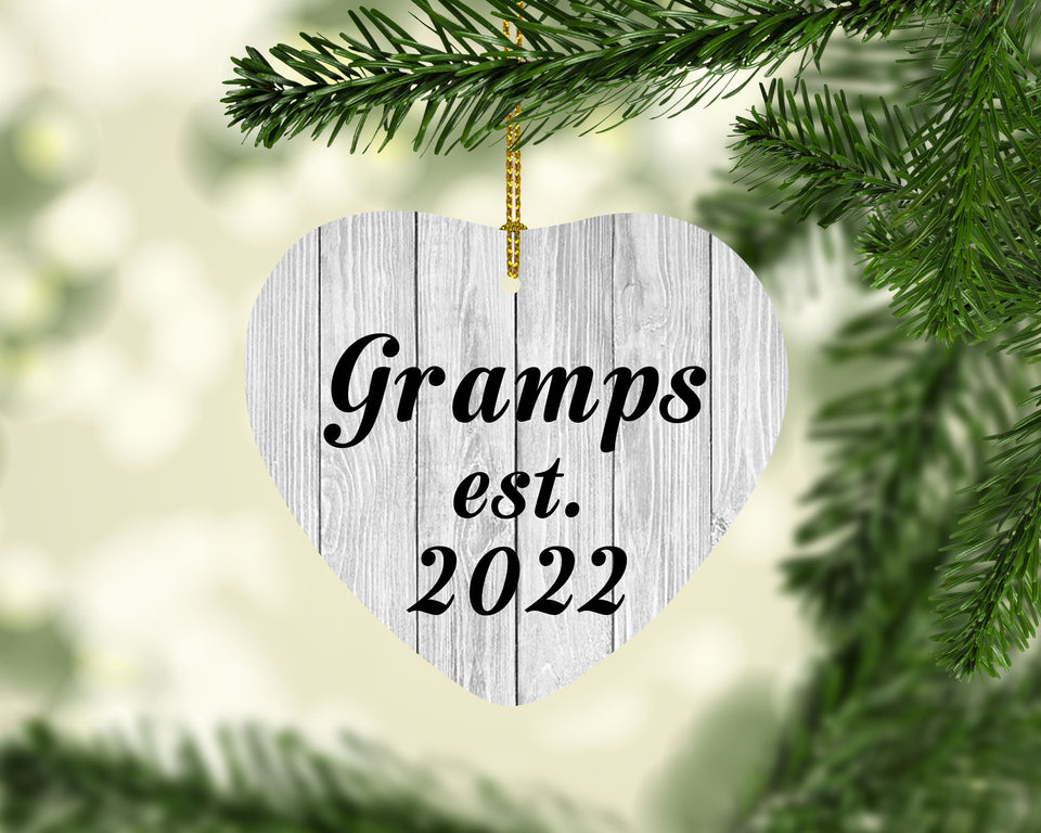Gramps Established Est. 2022 - Heart Ornament F