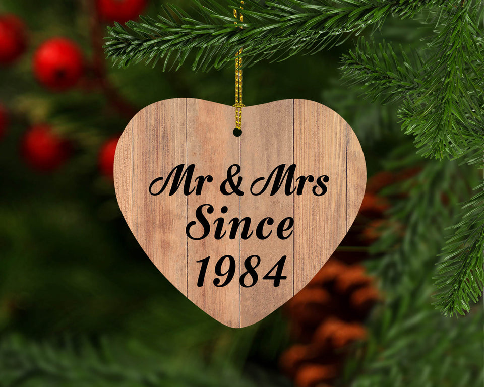 40th Anniversary Mr & Mrs Since 1984 - Heart Ornament C
