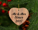 7th Anniversary Mr & Mrs Since 2017 - Heart Ornament C