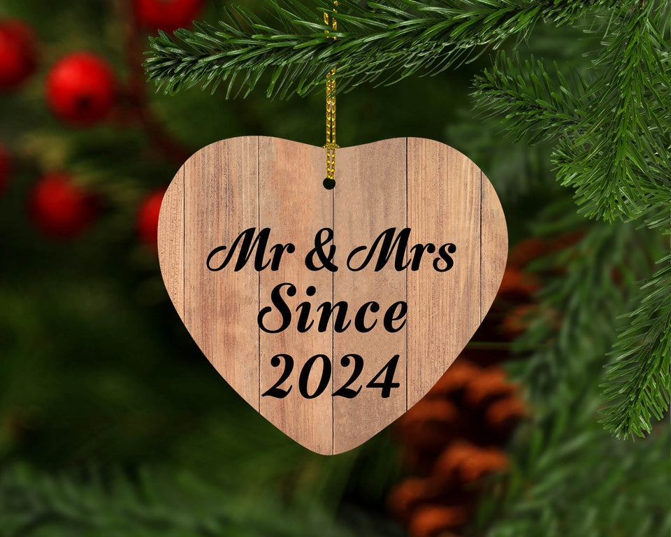 Anniversary Mr & Mrs Since 2024 - Heart Ornament C