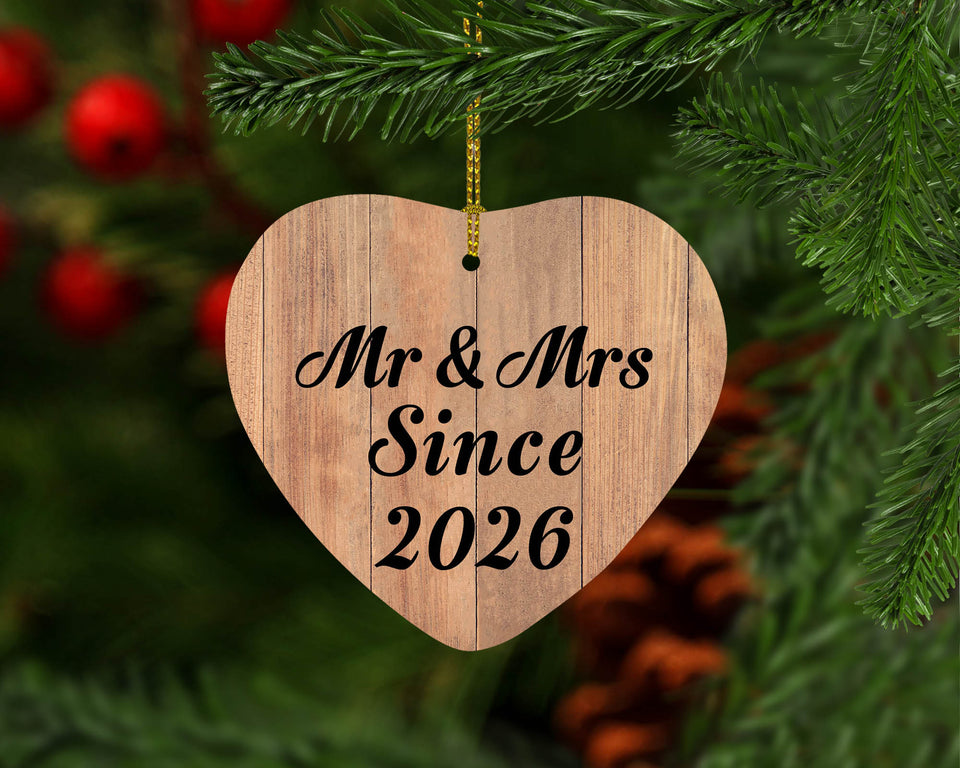 Anniversary Mr & Mrs Since 2026 - Heart Ornament C