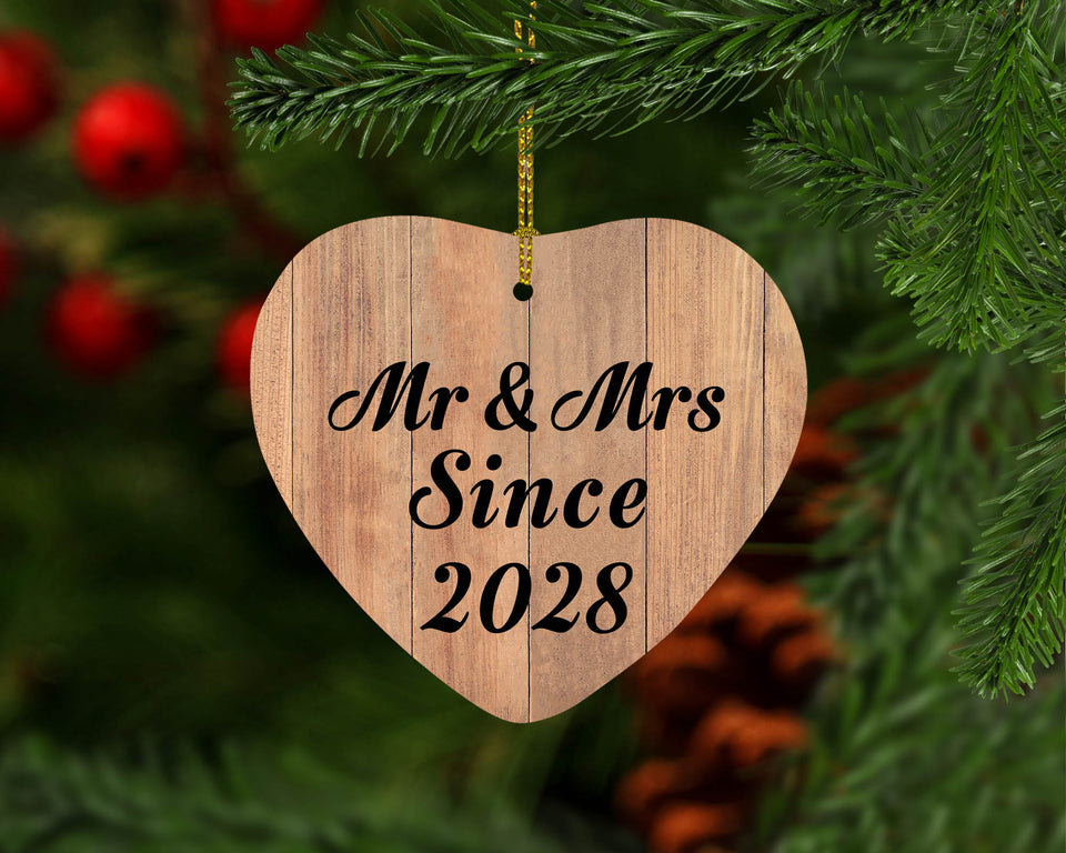 Anniversary Mr & Mrs Since 2028 - Heart Ornament C