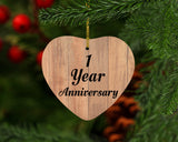1st Anniversary 1 Year Anniversary - Heart Ornament C