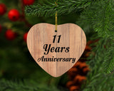 11th Anniversary 11 Years Anniversary - Heart Ornament C