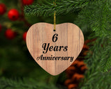 6th Anniversary 6 Years Anniversary - Heart Ornament C
