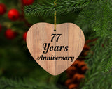 77th Anniversary 77 Years Anniversary - Heart Ornament C