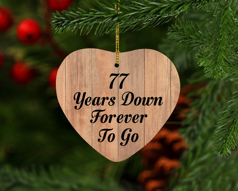 77th Anniversary 77 Years Down Forever To Go - Heart Ornament C