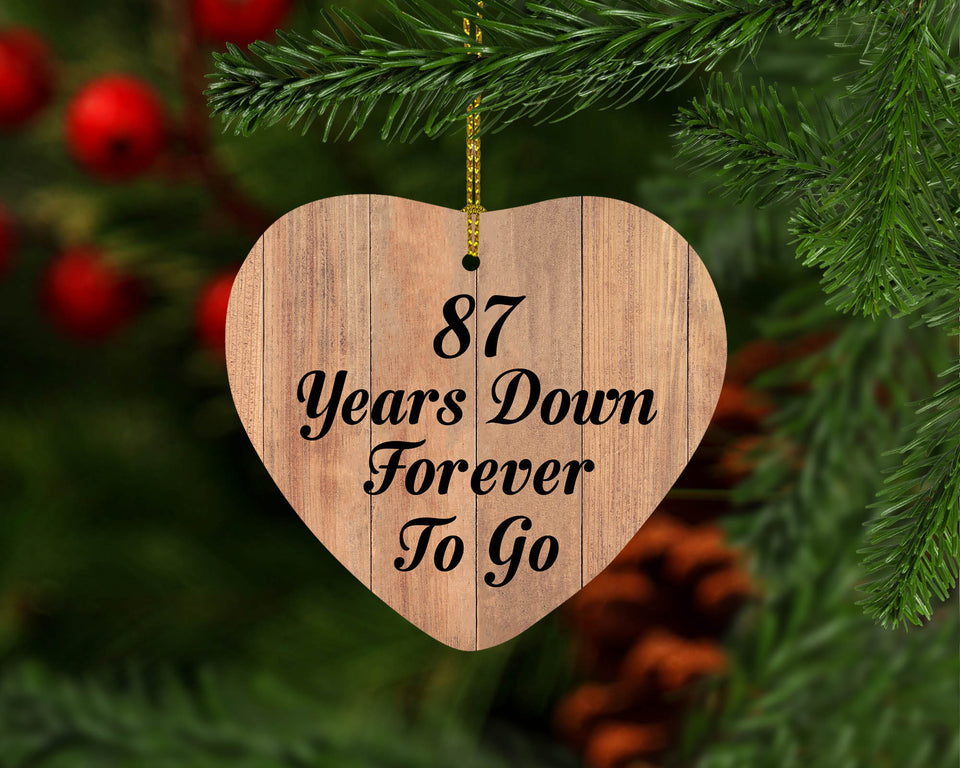 87th Anniversary 87 Years Down Forever To Go - Heart Ornament C