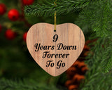 9th Anniversary 9 Years Down Forever To Go - Heart Ornament C