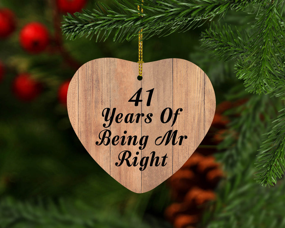 41st Anniversary 41 Years Of Being Mr Right - Heart Ornament C