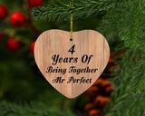 4th Anniversary 4 Years Of Being Mr Perfect - Heart Ornament C