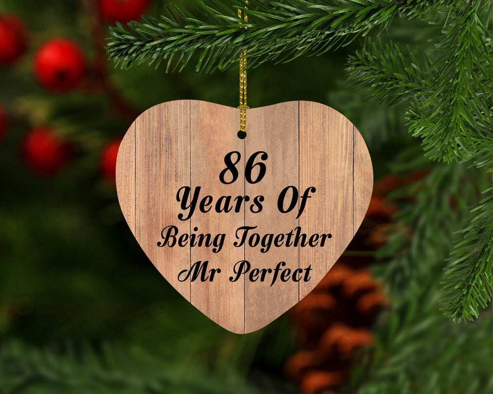 86th Anniversary 86 Years Of Being Mr Perfect - Heart Ornament C