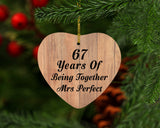 67th Anniversary 67 Years Of Being Mrs Perfect - Heart Ornament C