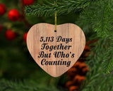 14th Anniversary 5,113 Days Together Who's Counting - Heart Ornament C