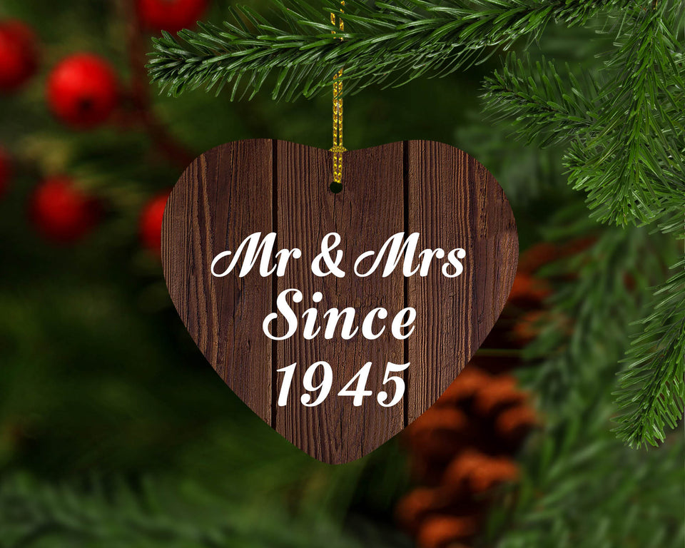 79th Anniversary Mr & Mrs Since 1945 - Heart Ornament D