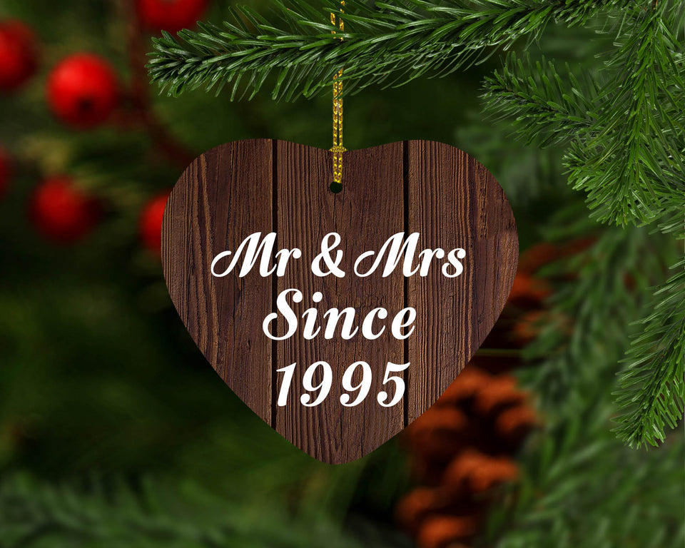 29th Anniversary Mr & Mrs Since 1995 - Heart Ornament D