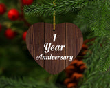 1st Anniversary 1 Year Anniversary - Heart Ornament D