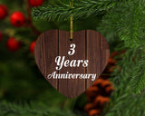 3rd Anniversary 3 Years Anniversary - Heart Ornament D