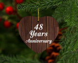 48th Anniversary 48 Years Anniversary - Heart Ornament D