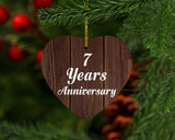 7th Anniversary 7 Years Anniversary - Heart Ornament D