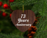 73rd Anniversary 73 Years Anniversary - Heart Ornament D
