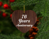 76th Anniversary 76 Years Anniversary - Heart Ornament D