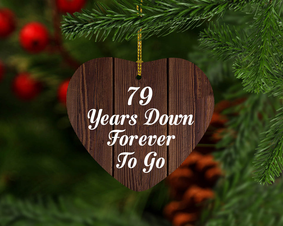 79th Anniversary 79 Years Down Forever To Go - Heart Ornament D