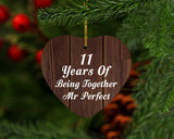 11th Anniversary 11 Years Of Being Mr Perfect - Heart Ornament D