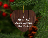 1st Anniversary 1 Year Of Being Mrs Perfect - Heart Ornament D